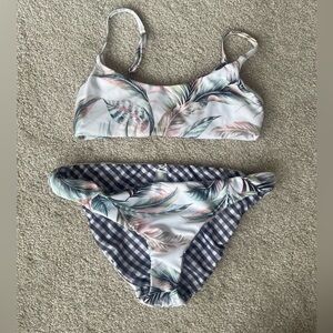 Raisins Tropical Print Bikini with Gingham Accents